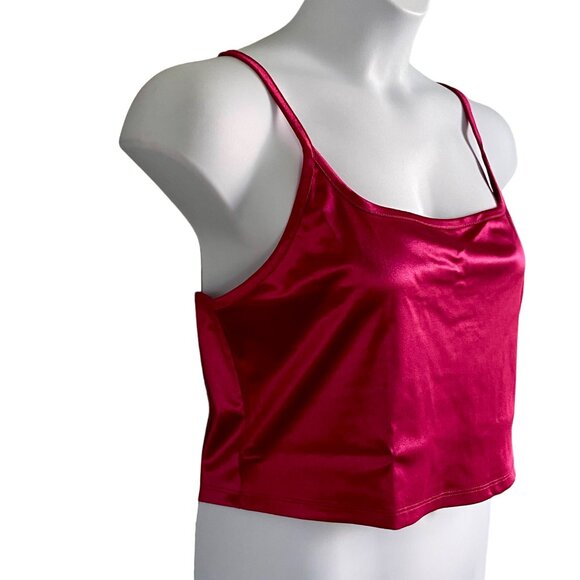 Wild Fable Women's Shiny Knit Tiny Tank Top Magenta Cami Top 1X NEW NWT - Picture 3 of 9